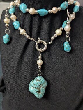 Turquoise & Pearl Jewelry Set